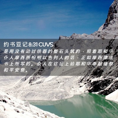 Picture 02 - 约 书 亚 记 8:31 CUVS - 是 用 没 有 动 过 铁 器 的 整 石 头 - Bible Verse Picture