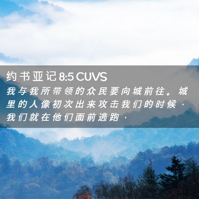 Picture 02 - 约 书 亚 记 8:5 CUVS - 我 与 我 所 带 领 的 众 民 要 向 城 - Bible Verse Picture