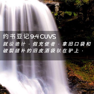 Picture 02 - 约 书 亚 记 9:4 CUVS - 就 设 诡 计 ， 假 充 使 者 ， 拿 旧 - Bible Verse Picture