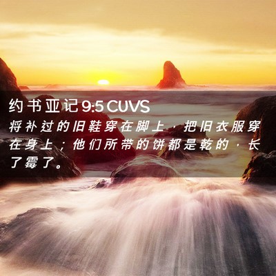 Picture 02 - 约 书 亚 记 9:5 CUVS - 将 补 过 的 旧 鞋 穿 在 脚 上 ， 把 - Bible Verse Picture