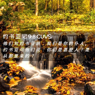 Picture 02 - 约 书 亚 记 9:8 CUVS - 他 们 对 约 书 亚 说 ： 我 们 是 你 - Bible Verse Picture