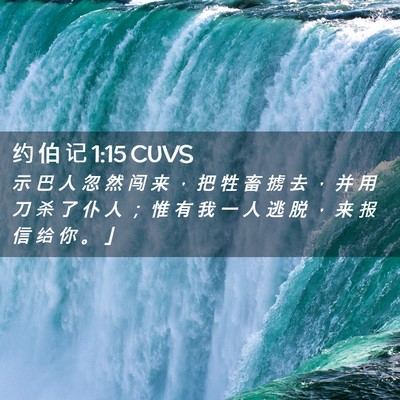 Picture 02 - 约 伯 记 1:15 CUVS - 示 巴 人 忽 然 闯 来 ， 把 牲 畜 掳 - Bible Verse Picture