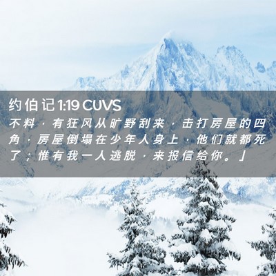 Picture 02 - 约 伯 记 1:19 CUVS - 不 料 ， 有 狂 风 从 旷 野 刮 来 ， - Bible Verse Picture