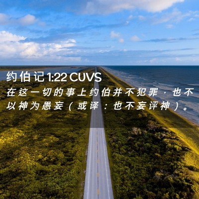 Picture 02 - 约 伯 记 1:22 CUVS - 在 这 一 切 的 事 上 约 伯 并 不 犯 - Bible Verse Picture