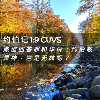 Picture 02 - 约 伯 记 1:9 CUVS - 撒 但 回 答 耶 和 华 说 ： 约 伯 敬 - Bible Verse Picture