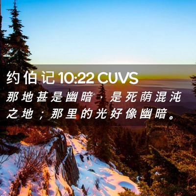 Picture 02 - 约 伯 记 10:22 CUVS - 那 地 甚 是 幽 暗 ， 是 死 荫 混 沌 - Bible Verse Picture