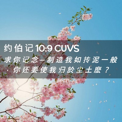 Picture 02 - 约 伯 记 10:9 CUVS - 求 你 记 念 ─ 制 造 我 如 抟 泥 一 - Bible Verse Picture