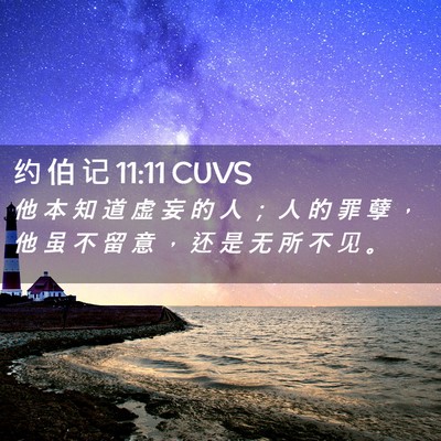 Picture 02 - 约 伯 记 11:11 CUVS - 他 本 知 道 虚 妄 的 人 ； 人 的 罪 - Bible Verse Picture