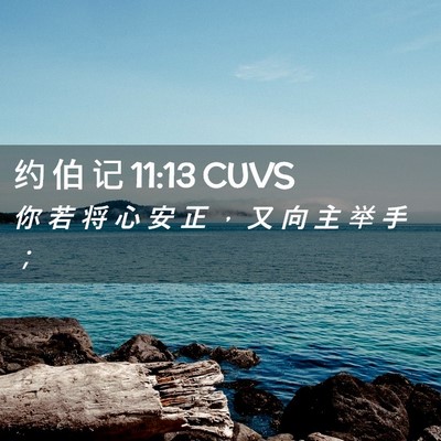Picture 02 - 约 伯 记 11:13 CUVS - 你 若 将 心 安 正 ， 又 向 主 举 手 - Bible Verse Picture