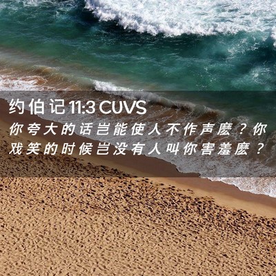 Picture 02 - 约 伯 记 11:3 CUVS - 你 夸 大 的 话 岂 能 使 人 不 作 声 - Bible Verse Picture