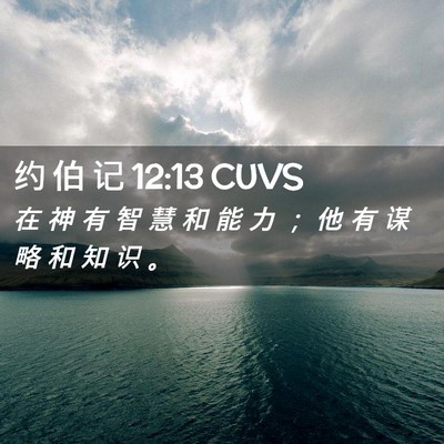 Picture 02 - 约 伯 记 12:13 CUVS - 在 神 有 智 慧 和 能 力 ； 他 有 谋 - Bible Verse Picture