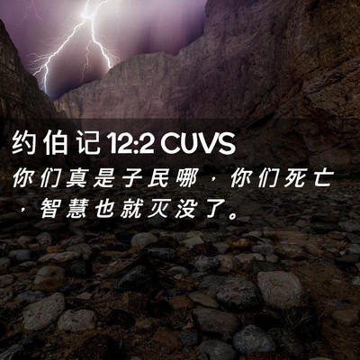 Picture 02 - 约 伯 记 12:2 CUVS - 你 们 真 是 子 民 哪 ， 你 们 死 亡 - Bible Verse Picture
