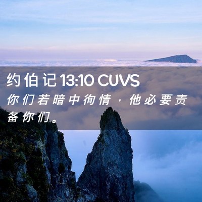 Picture 02 - 约 伯 记 13:10 CUVS - 你 们 若 暗 中 徇 情 ， 他 必 要 责 - Bible Verse Picture