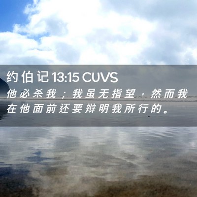 Picture 02 - 约 伯 记 13:15 CUVS - 他 必 杀 我 ； 我 虽 无 指 望 ， 然 - Bible Verse Picture