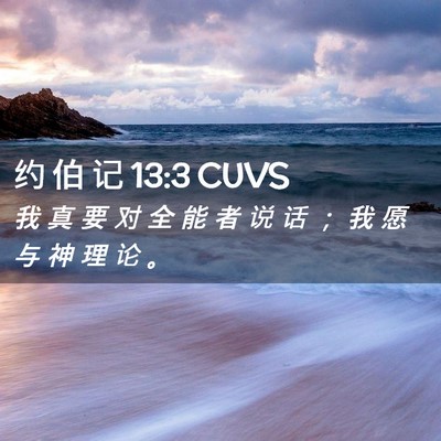 Picture 02 - 约 伯 记 13:3 CUVS - 我 真 要 对 全 能 者 说 话 ； 我 愿 - Bible Verse Picture