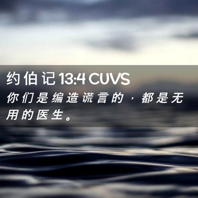 Picture 02 - 约 伯 记 13:4 CUVS - 你 们 是 编 造 谎 言 的 ， 都 是 无 - Bible Verse Picture
