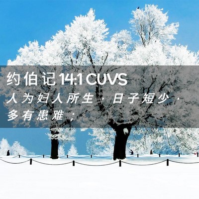 Picture 02 - 约 伯 记 14:1 CUVS - 人 为 妇 人 所 生 ， 日 子 短 少 ， - Bible Verse Picture