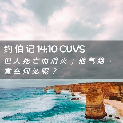 Picture 02 - 约 伯 记 14:10 CUVS - 但 人 死 亡 而 消 灭 ； 他 气 绝 ， - Bible Verse Picture