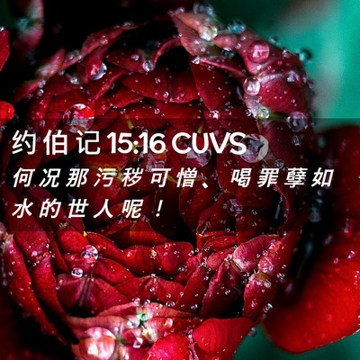 Picture 02 - 约 伯 记 15:16 CUVS - 何 况 那 污 秽 可 憎 、 喝 罪 孽 如 - Bible Verse Picture