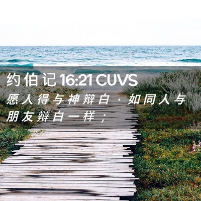 Picture 02 - 约 伯 记 16:21 CUVS - 愿 人 得 与 神 辩 白 ， 如 同 人 与 - Bible Verse Picture