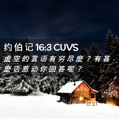 Picture 02 - 约 伯 记 16:3 CUVS - 虚 空 的 言 语 有 穷 尽 麽 ？ 有 甚 - Bible Verse Picture