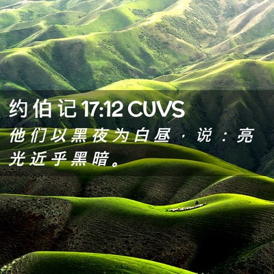 Picture 02 - 约 伯 记 17:12 CUVS - 他 们 以 黑 夜 为 白 昼 ， 说 ： 亮 - Bible Verse Picture