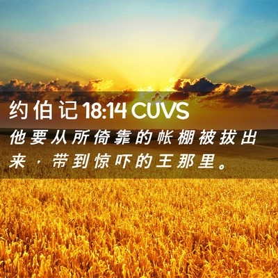 Picture 02 - 约 伯 记 18:14 CUVS - 他 要 从 所 倚 靠 的 帐 棚 被 拔 出 - Bible Verse Picture