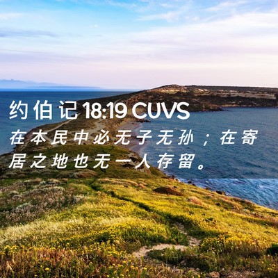 Picture 02 - 约 伯 记 18:19 CUVS - 在 本 民 中 必 无 子 无 孙 ； 在 寄 - Bible Verse Picture