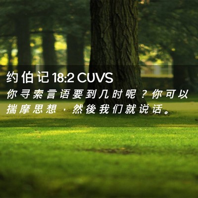 Picture 02 - 约 伯 记 18:2 CUVS - 你 寻 索 言 语 要 到 几 时 呢 ？ 你 - Bible Verse Picture