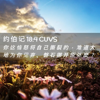 Picture 02 - 约 伯 记 18:4 CUVS - 你 这 恼 怒 将 自 己 撕 裂 的 ， 难 - Bible Verse Picture