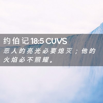Picture 02 - 约 伯 记 18:5 CUVS - 恶 人 的 亮 光 必 要 熄 灭 ； 他 的 - Bible Verse Picture
