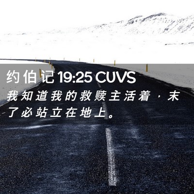 Picture 02 - 约 伯 记 19:25 CUVS - 我 知 道 我 的 救 赎 主 活 着 ， 末 - Bible Verse Picture