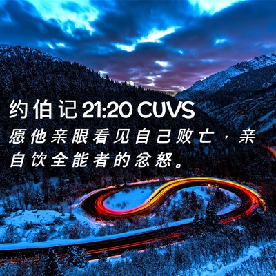 Picture 02 - 约 伯 记 21:20 CUVS - 愿 他 亲 眼 看 见 自 己 败 亡 ， 亲 - Bible Verse Picture