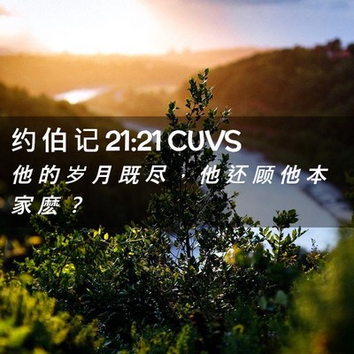 Picture 02 - 约 伯 记 21:21 CUVS - 他 的 岁 月 既 尽 ， 他 还 顾 他 本 - Bible Verse Picture