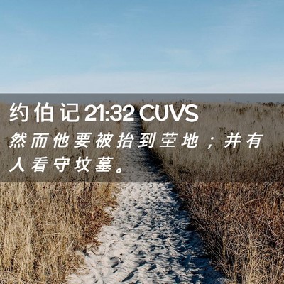 Picture 02 - 约 伯 记 21:32 CUVS - 然 而 他 要 被 抬 到 茔 地 ； 并 有 - Bible Verse Picture
