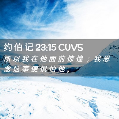 Picture 02 - 约 伯 记 23:15 CUVS - 所 以 我 在 他 面 前 惊 惶 ； 我 思 - Bible Verse Picture