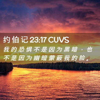 Picture 02 - 约 伯 记 23:17 CUVS - 我 的 恐 惧 不 是 因 为 黑 暗 ， 也 - Bible Verse Picture