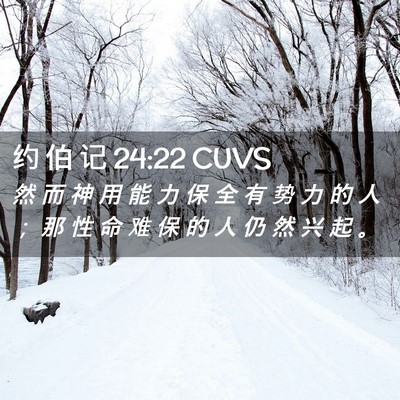 Picture 02 - 约 伯 记 24:22 CUVS - 然 而 神 用 能 力 保 全 有 势 力 的 - Bible Verse Picture