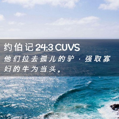 Picture 02 - 约 伯 记 24:3 CUVS - 他 们 拉 去 孤 儿 的 驴 ， 强 取 寡 - Bible Verse Picture