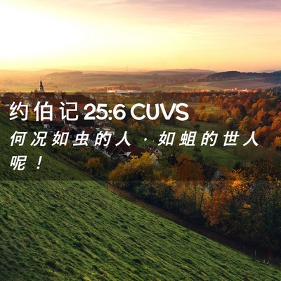 Picture 02 - 约 伯 记 25:6 CUVS - 何 况 如 虫 的 人 ， 如 蛆 的 世 人 - Bible Verse Picture