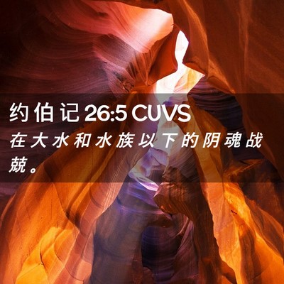 Picture 02 - 约 伯 记 26:5 CUVS - 在 大 水 和 水 族 以 下 的 阴 魂 战 - Bible Verse Picture