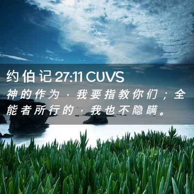 Picture 02 - 约 伯 记 27:11 CUVS - 神 的 作 为 ， 我 要 指 教 你 们 ； - Bible Verse Picture