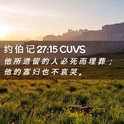 Picture 02 - 约 伯 记 27:15 CUVS - 他 所 遗 留 的 人 必 死 而 埋 葬 ； - Bible Verse Picture