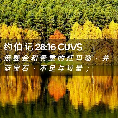 Picture 02 - 约 伯 记 28:16 CUVS - 俄 斐 金 和 贵 重 的 红 玛 瑙 ， 并 - Bible Verse Picture