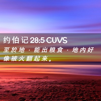Picture 02 - 约 伯 记 28:5 CUVS - 至 於 地 ， 能 出 粮 食 ， 地 内 好 - Bible Verse Picture
