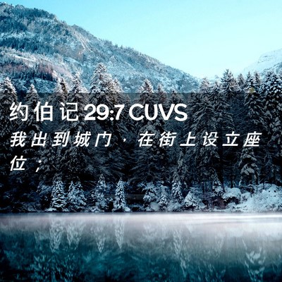 Picture 02 - 约 伯 记 29:7 CUVS - 我 出 到 城 门 ， 在 街 上 设 立 座 - Bible Verse Picture
