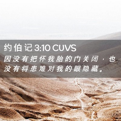 Picture 02 - 约 伯 记 3:10 CUVS - 因 没 有 把 怀 我 胎 的 门 关 闭 ， - Bible Verse Picture