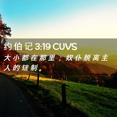 Picture 02 - 约 伯 记 3:19 CUVS - 大 小 都 在 那 里 ； 奴 仆 脱 离 主 - Bible Verse Picture