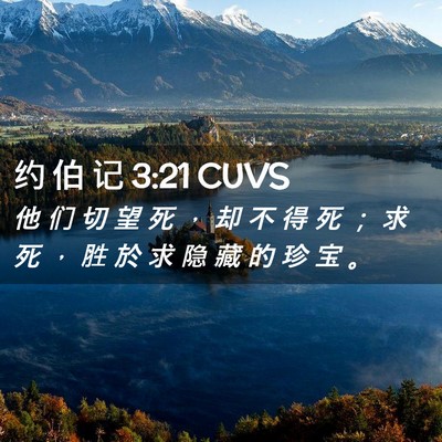 Picture 02 - 约 伯 记 3:21 CUVS - 他 们 切 望 死 ， 却 不 得 死 ； 求 - Bible Verse Picture