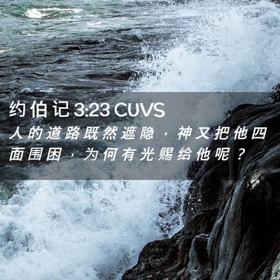 Picture 02 - 约 伯 记 3:23 CUVS - 人 的 道 路 既 然 遮 隐 ， 神 又 把 - Bible Verse Picture